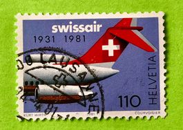  Nr.653 Sonderpostmarken 50 Jahr Swissair GESTEMPELT 1981  ﻿