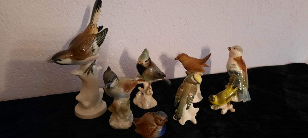 FONDOTIN Keramik Vögel Set - 4 Stück Weiße Deko Vögel Nordisches Design