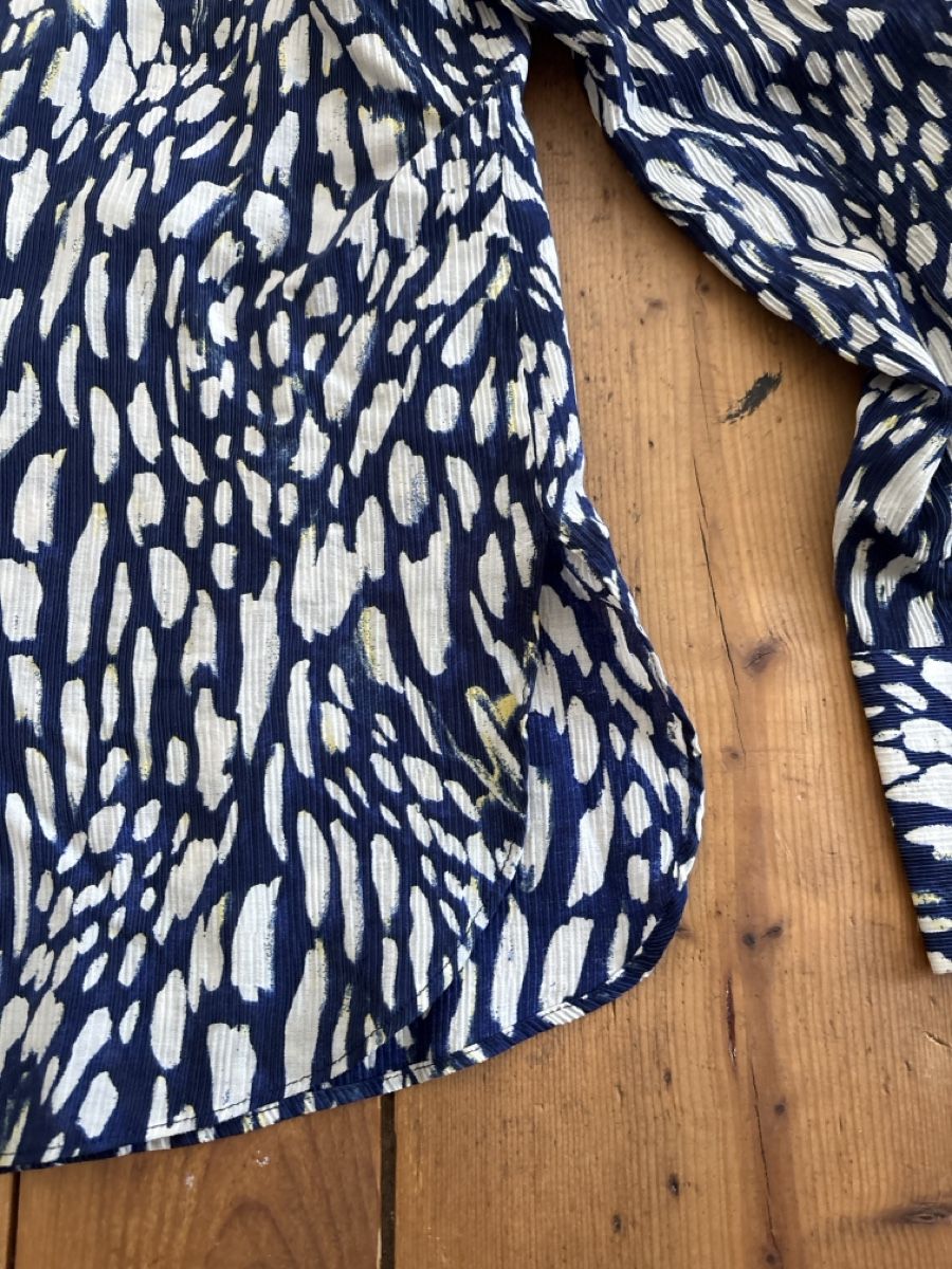 Mango Camicette: MNG Damen Bluse Gr. M, modern, blauweiss gemustert – Usato da Münchwilen TG venduto da BBJO 6