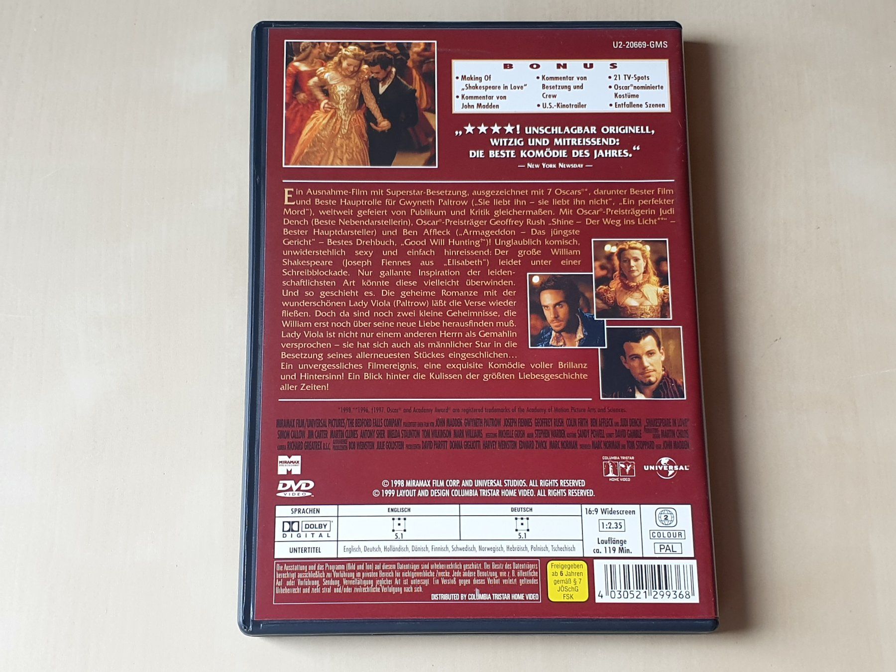 Tous les DVDs: Shakespeare in Love – D'occasion à Stansstad par collectorsshop 1