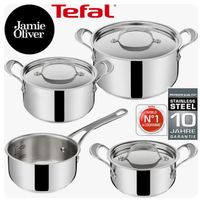 + Tefal Jamie Oliver Koch Topfset Edelstahl Deckel Induktion