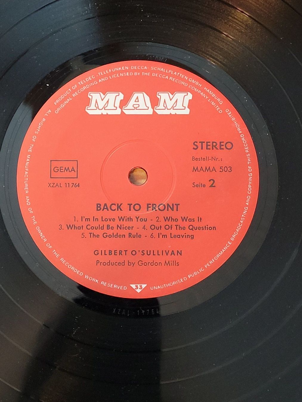Dischi in vinile: Gilbert O'Sullivan - Back To Front - Vinyle 33T – Usato da La Chaux-de-Fonds venduto da reu_kx5l 5