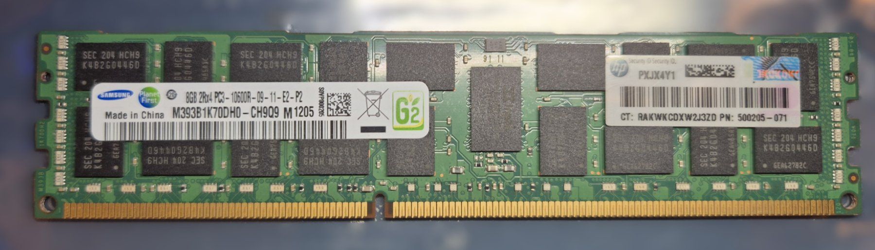 PCs: Samsung DDR3  8GB 2Rx4 PC3 - 10600R - 09-11-E2-P2 - ECC – Gebraucht aus Winterthur von Rw3