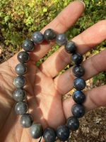 Schwarzer Labradorit Armband 10mm Edelstein