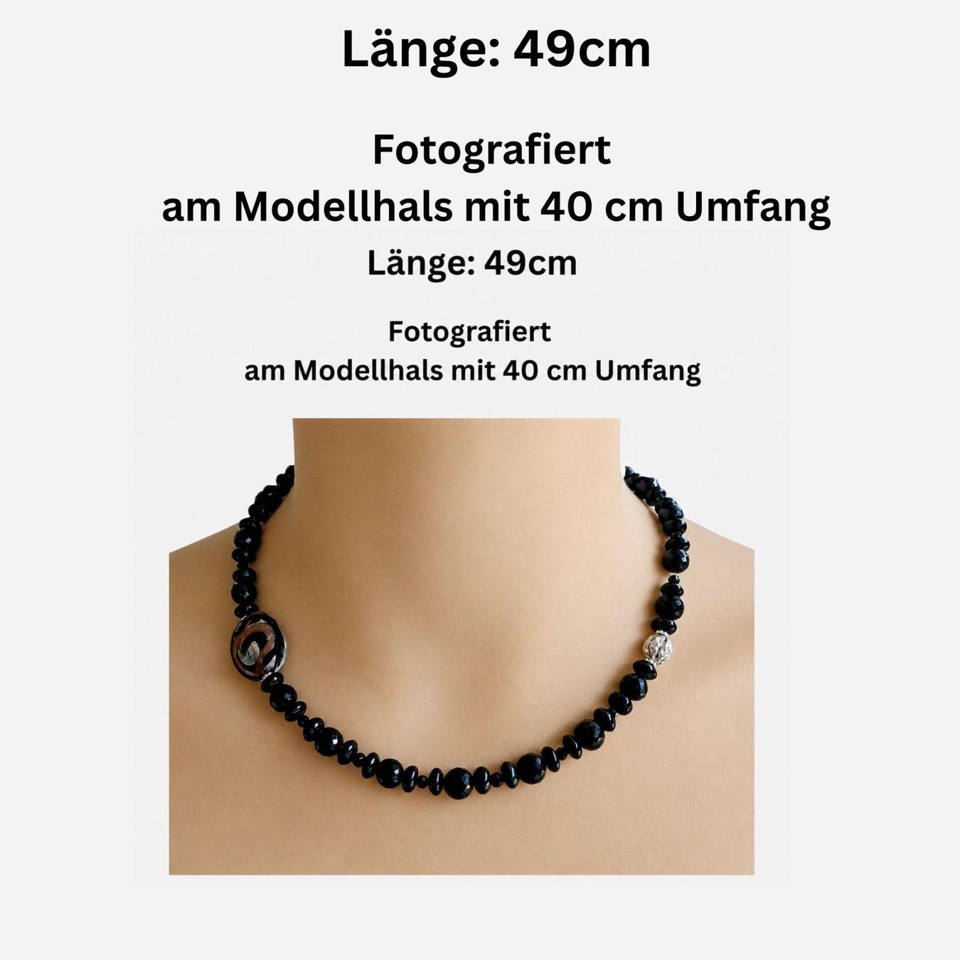 Murano Catenine: Statement -  Onyx Spinell  - Halskette Muranoglas - Silber – Nuovo e nell'imballaggio originale da Lütisburg venduto da Emarra 4