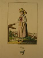 ZUG TRACHT & ANSICHT KUPFERSTICH UM 1810