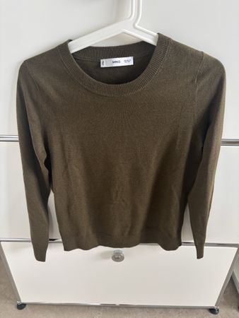 Ungetragen- Sehr schöner Mango Feinstrickpullover, Khaki, XS