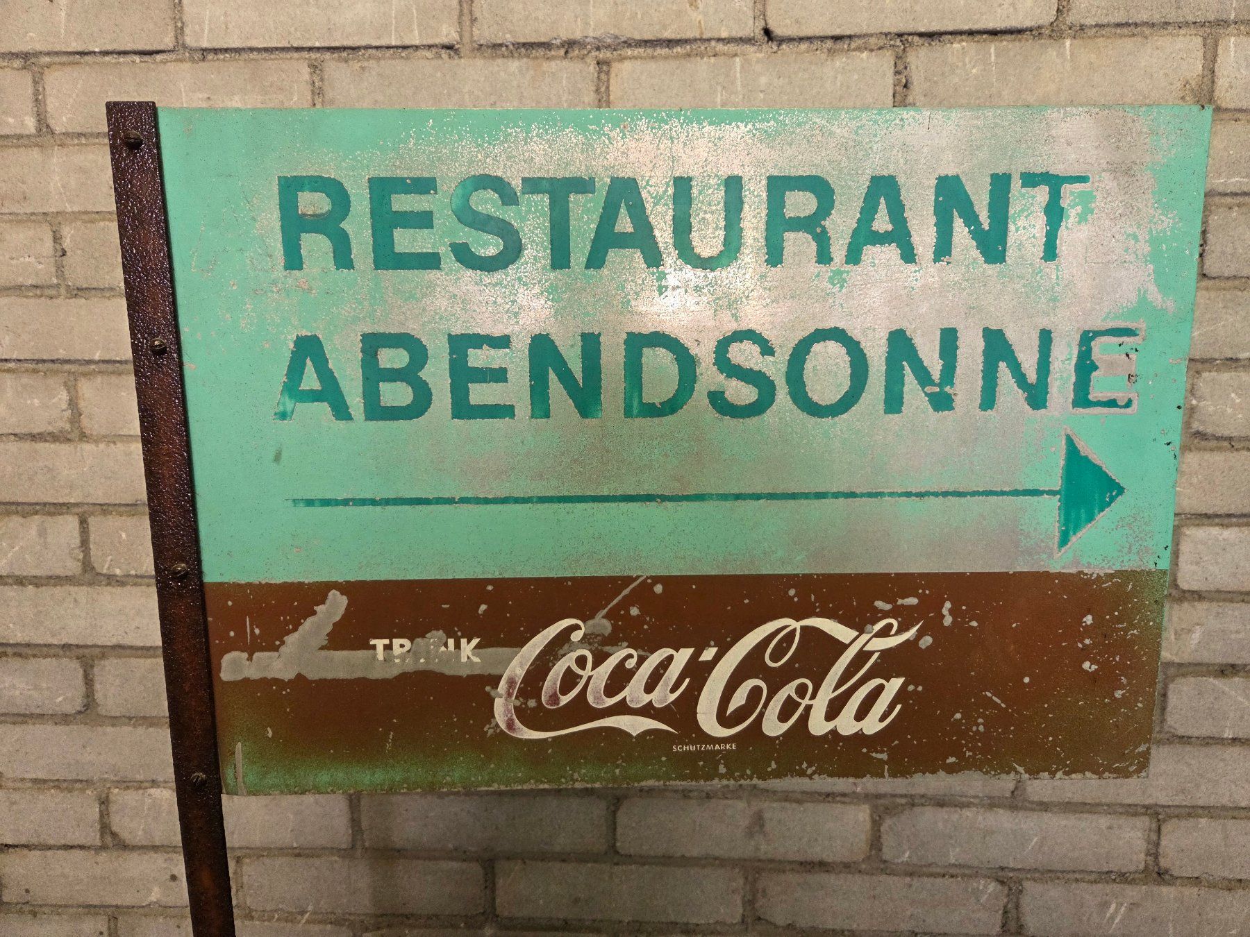 Coca-Cola Ecriteaux: Restaurant Abendsonne Coca-Cola Werbeschild Metall – D'occasion à Mollis par Cadillac58 1