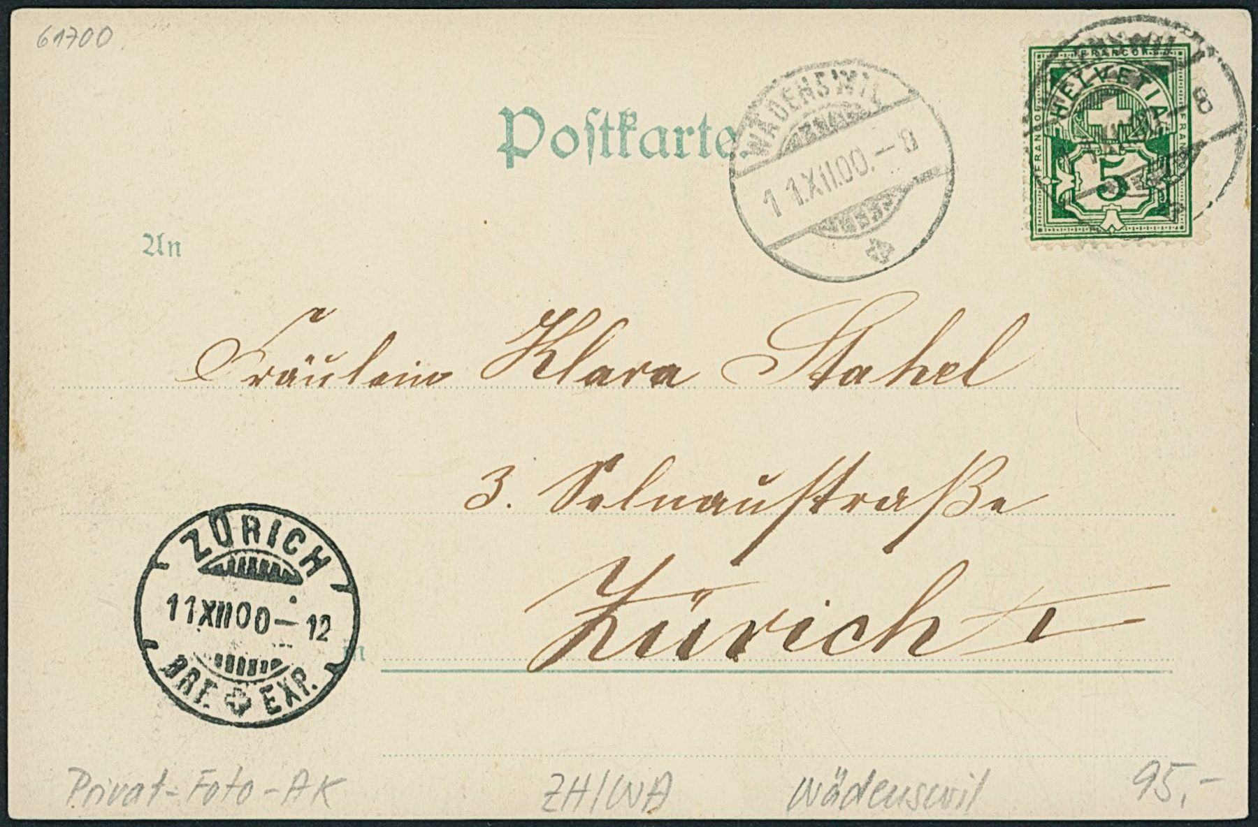 Cartoline postali: ZH Wädenswil – Usato da Schindellegi venduto da leecollect 1