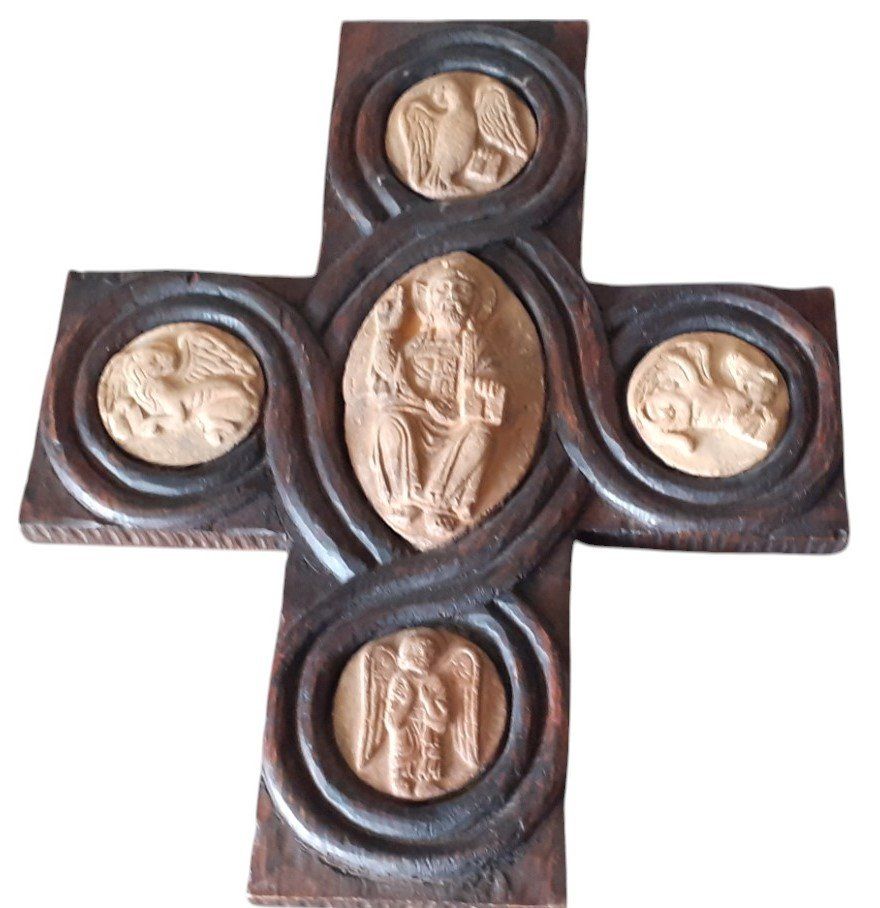 Sculture & Statue: Antikes Kreuz Vier Evangelisten – Usato da Mörschwil venduto da antiksalon
