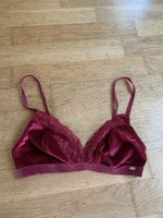 Bralette Samt Spitze Bordeaux Rot Gr. S/36 guter Zustand