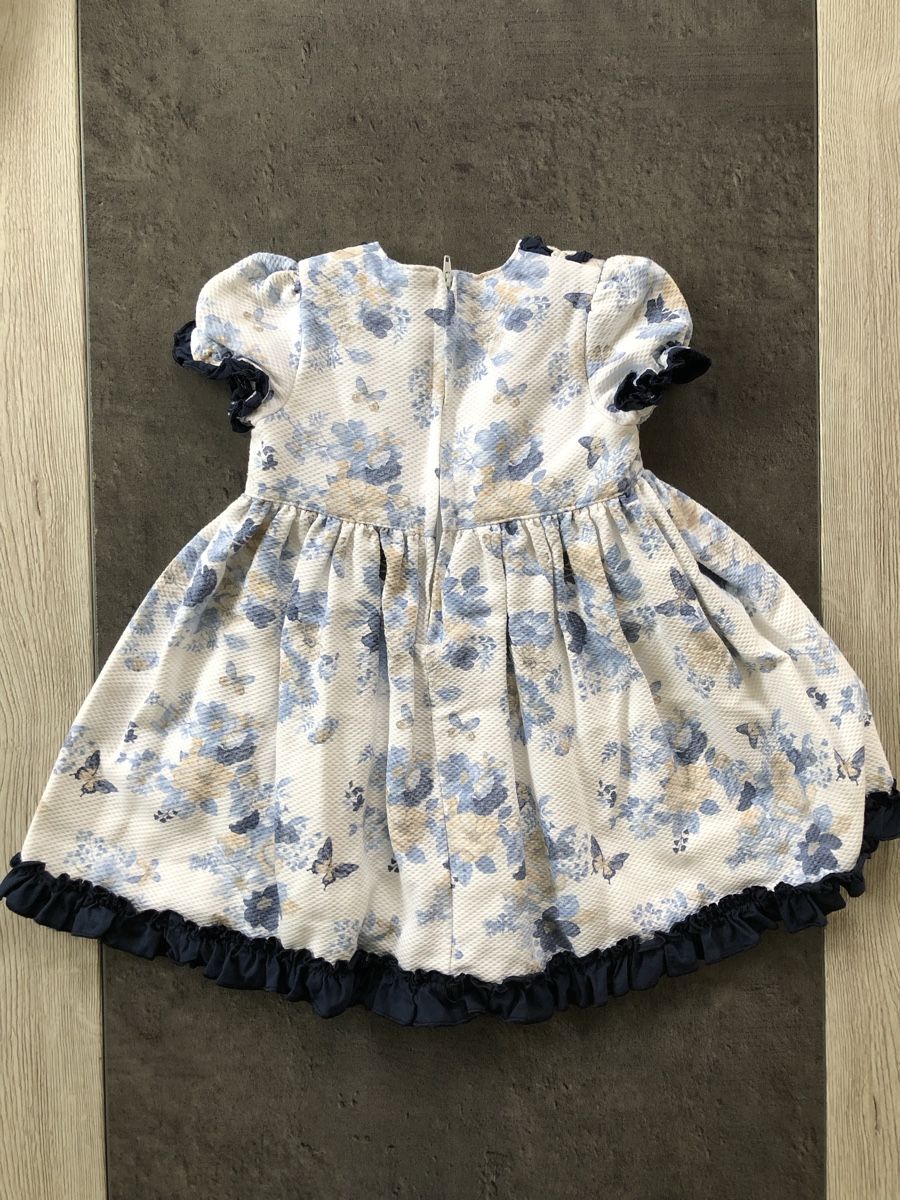 Kleider & Röcke: Robe Gr. 92 - 2ans à fleur bleu marine et blanc – Gebraucht aus Liddes von Couik 1