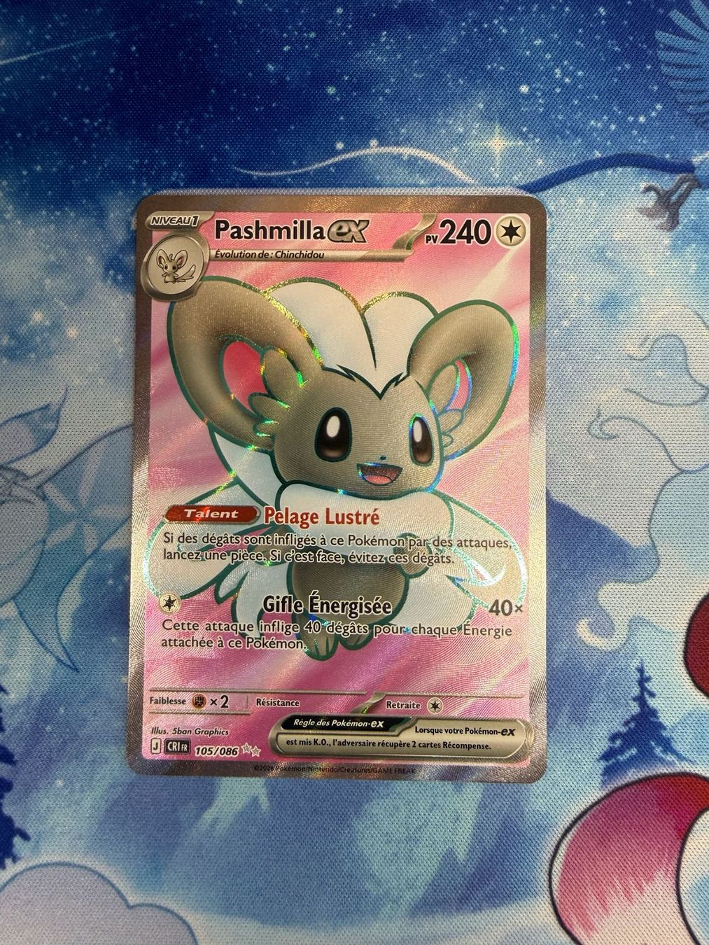 Pokémon Carte collezionabili: Pashmilla FA - CRI 105 FR – Nuovo (secondo la descrizione) da Courgenay venduto da ScamBoxOff