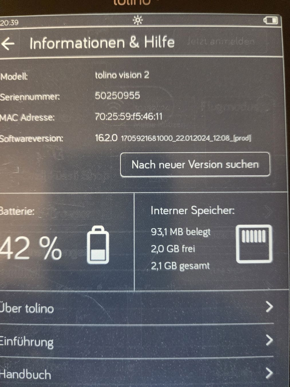 Tolino Tablet PC: Tolino Vision 2 E-Reader guter Zustand – Gebraucht aus Flawil von Hamdia12 2