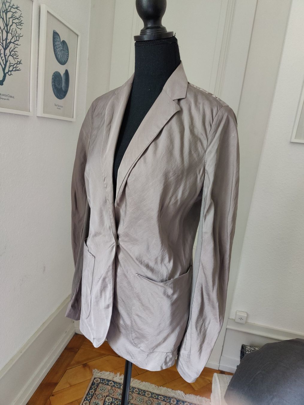 Brunello Cucinelli Jacken: Brunello Cucinelli taupe silk jacket blazer 42 – Gebraucht aus Geneve von readycat 2