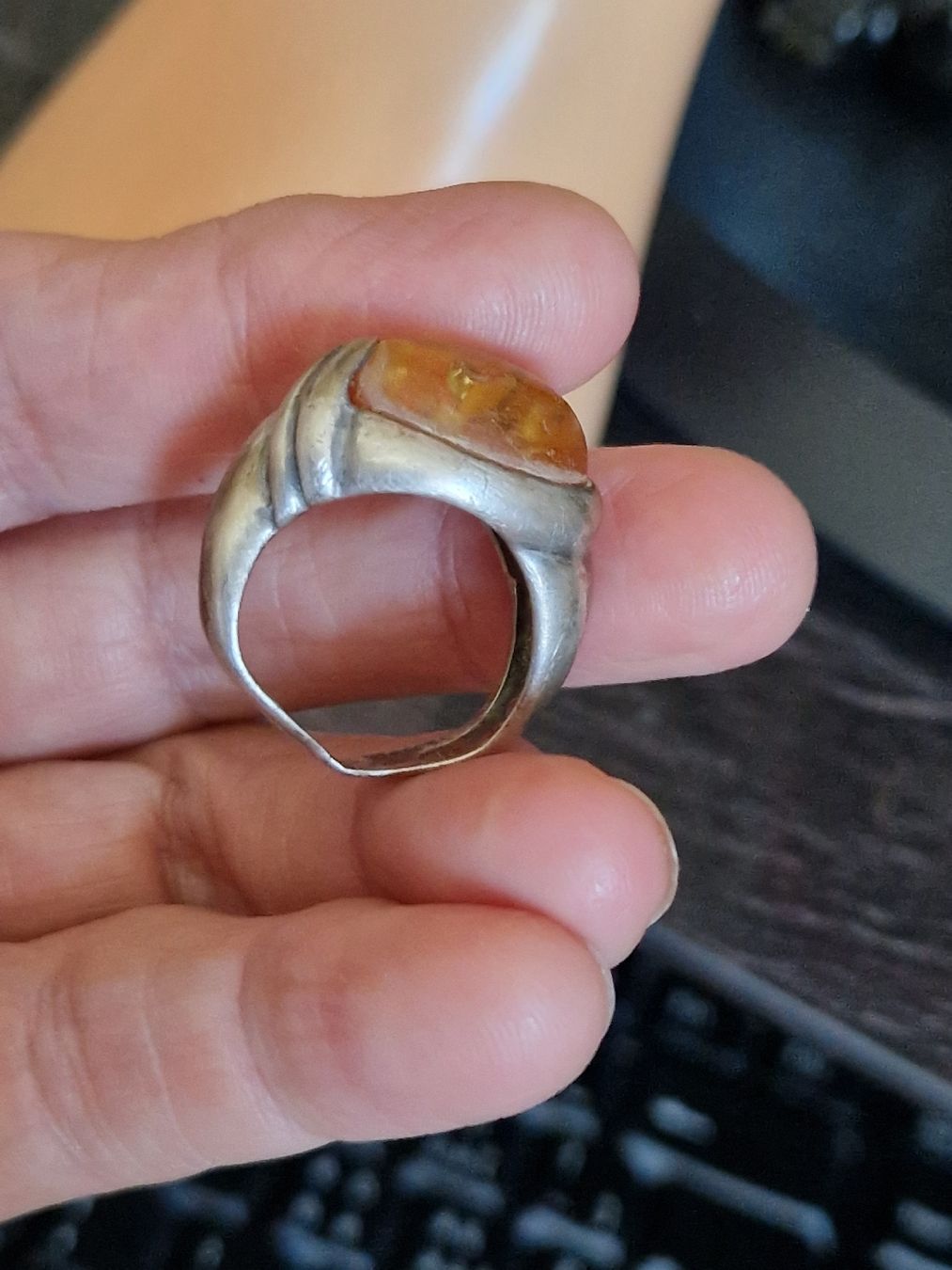 Anelli: Belle bague  argent et ambre – Usato da SAXON venduto da Mariposita1428 3