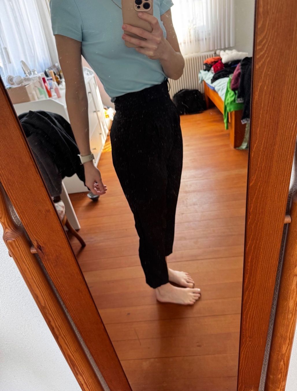 Pantaloni: SCHWARZE HIGH-WAIST HOSE – Usato da Bern venduto da NineJean 1