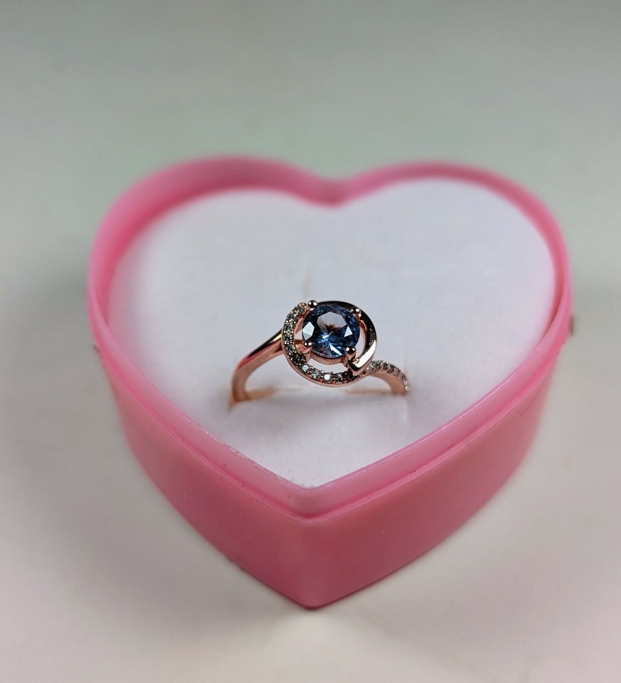 Anelli: 925 Silber Ring Vermeil Rosé mit blauem Stein – Usato da Kreuzlingen venduto da _Mic_ 3