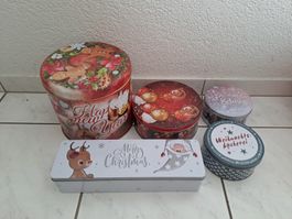 5 Weihnachtsblechdosen Set 