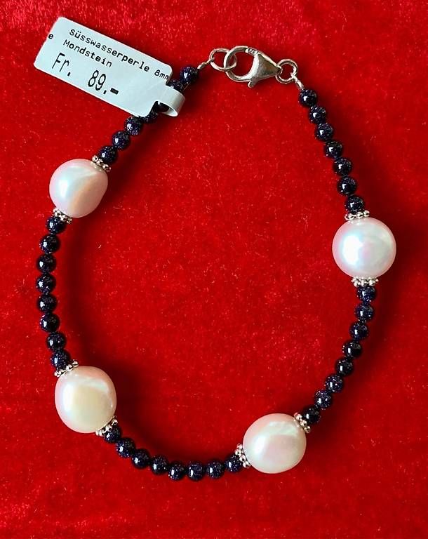 Bracciali & Braccialetti: Perlen mit Mondstein Armband – Nuovo e nell'imballaggio originale da Herisau venduto da Ciaoschein
