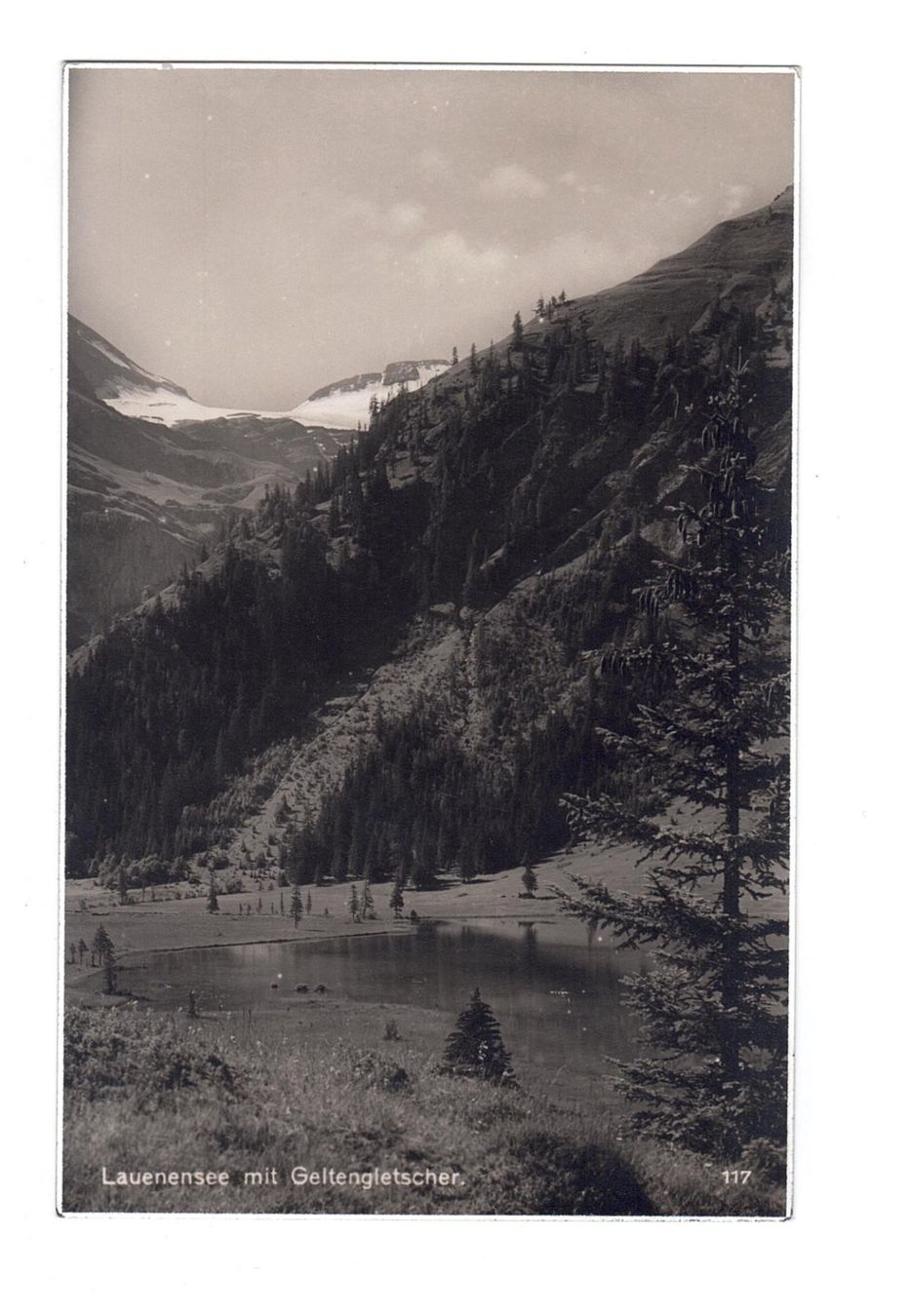 Cartoline postali: Ansichtskarte Lauenensee mit Geltengletscher u – Usato da Büetigen venduto da philat
