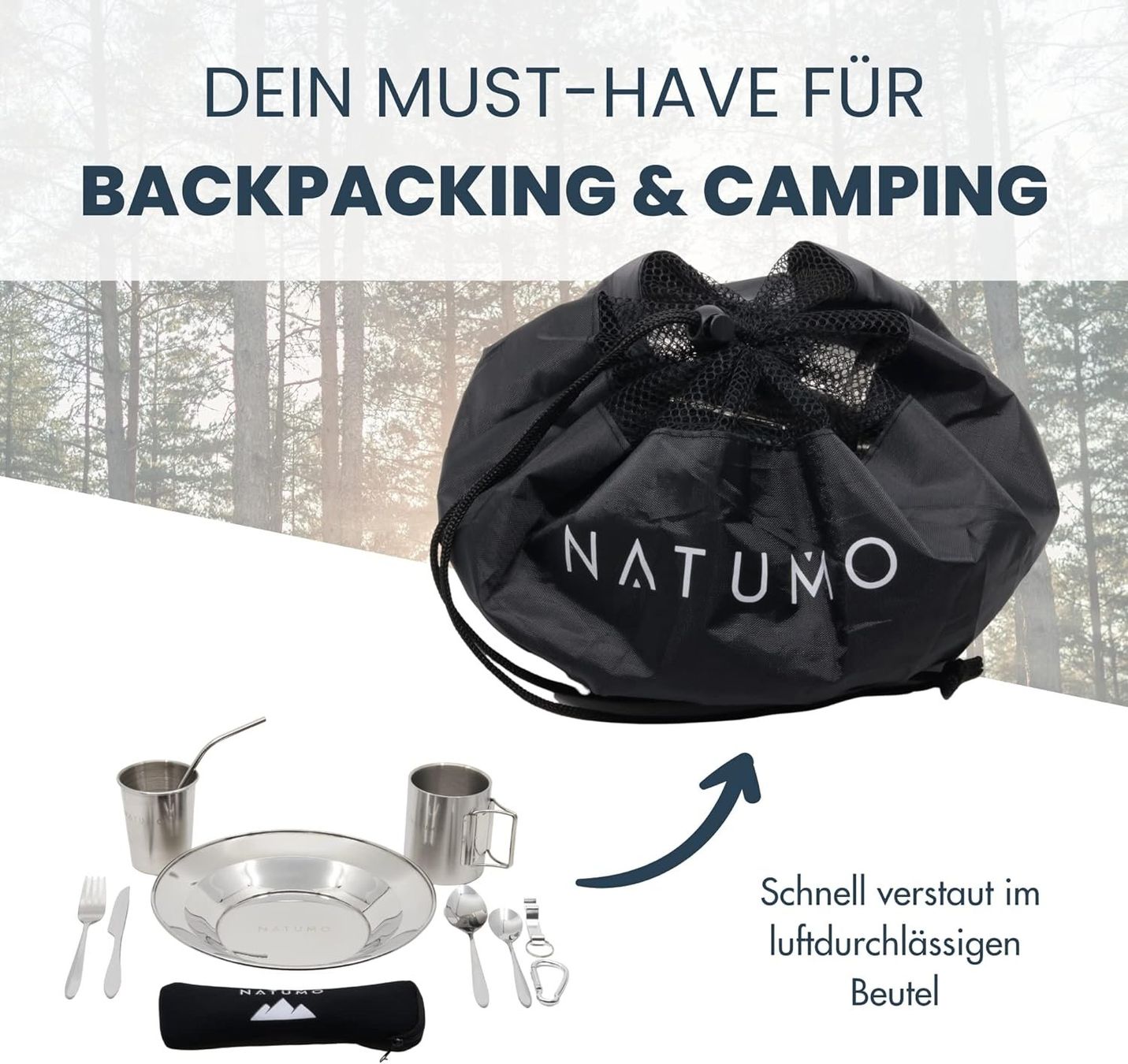 Set di piatti: Camping Besteck & Geschirr Set – Nuovo e nell'imballaggio originale da Nuglar venduto da SaleRitter 5