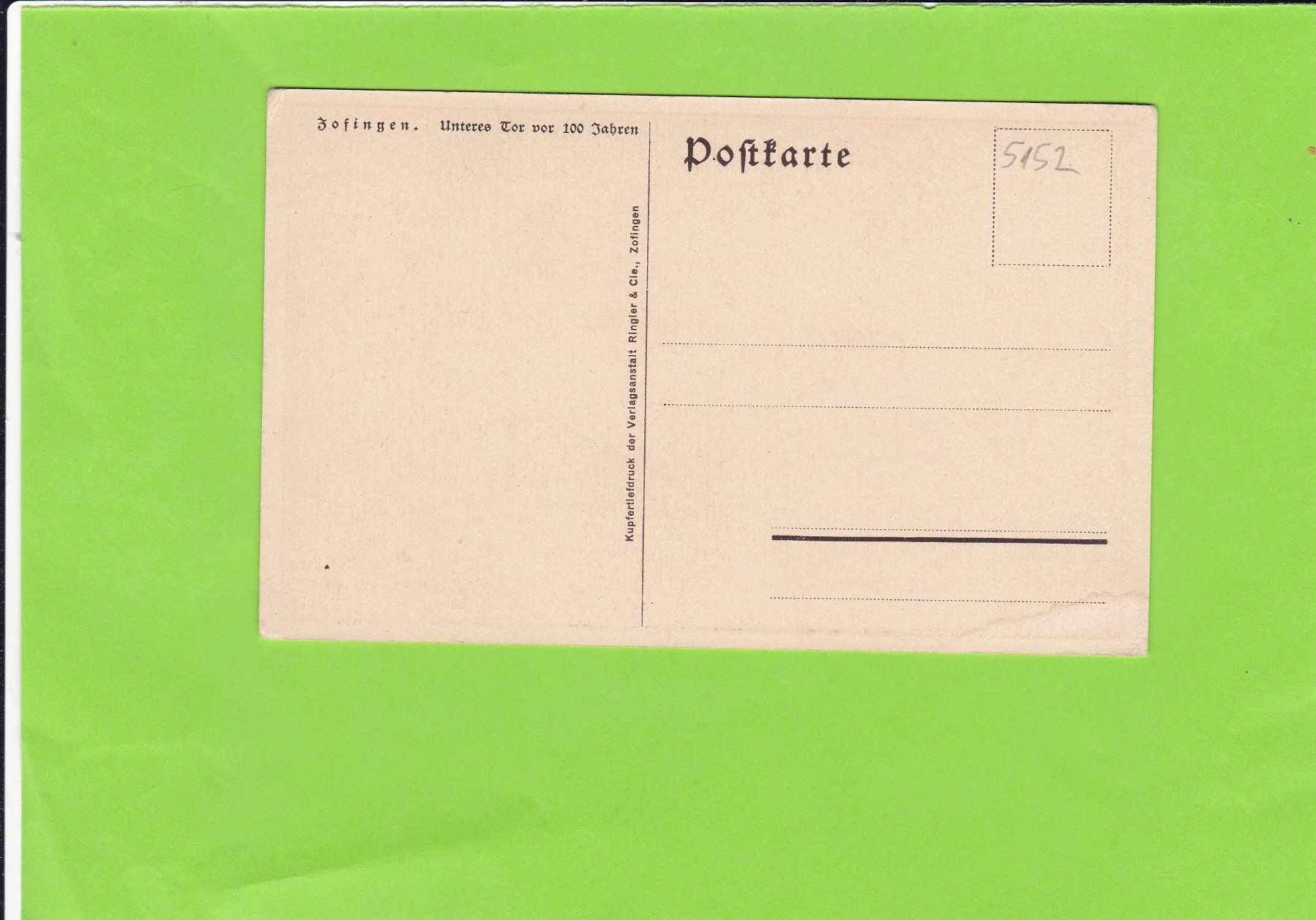 Cartoline postali: Zofingen-Unteres Tor – Usato da St. Peterzell venduto da neckertal 1
