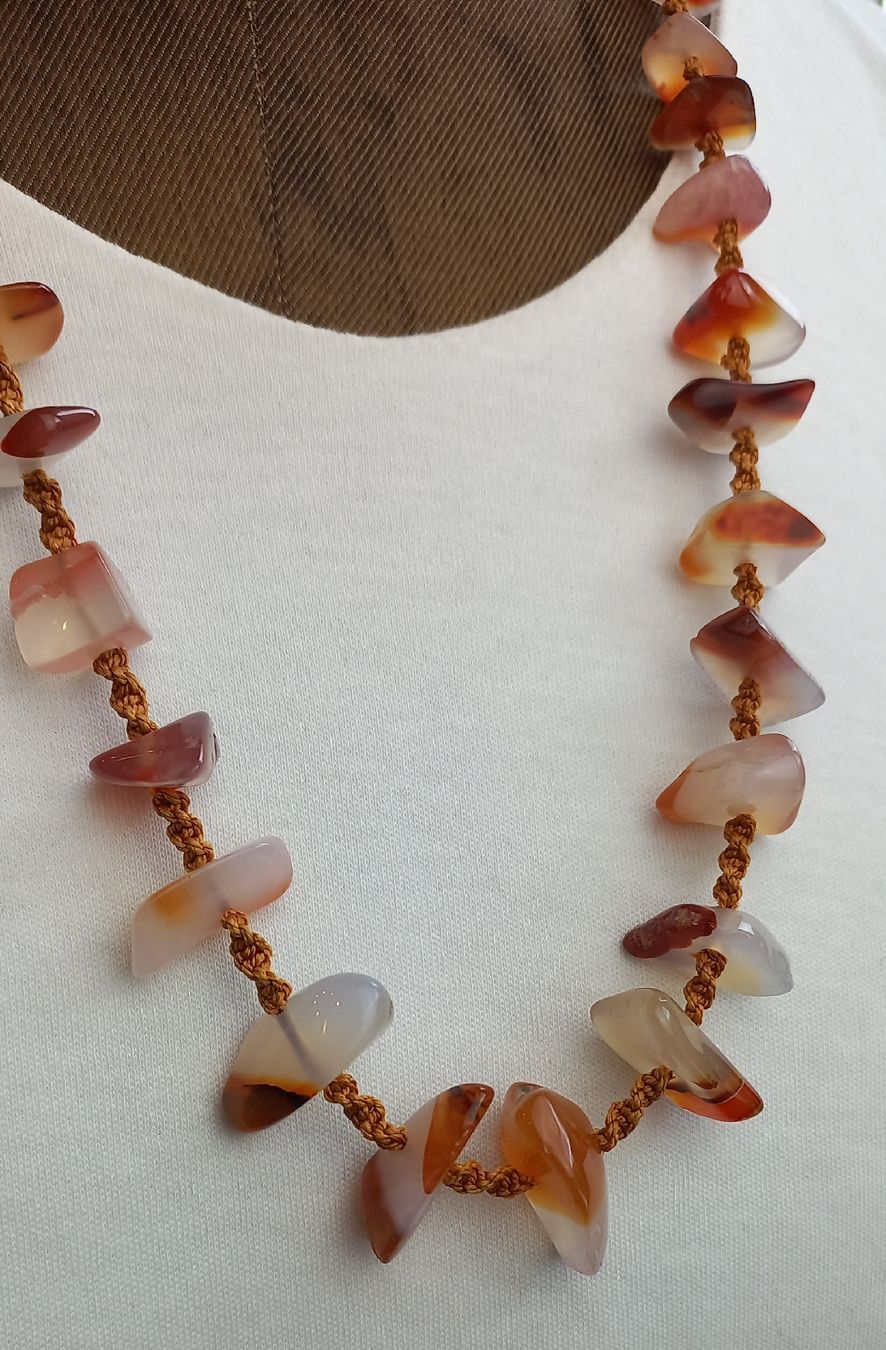 Catenine: Vintage Handgemachte Achat-Kette mit Silberverschluss – Usato da Buchs AG venduto da Dzirul