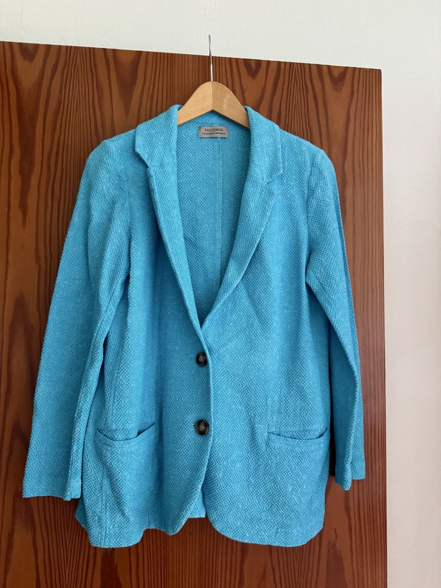 Falconeri Vestes: Falconeri light tweed blazer light blu M – D'occasion à Männedorf par Isa88fashion