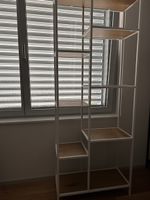 Bücherregal Metall Holz Weiss