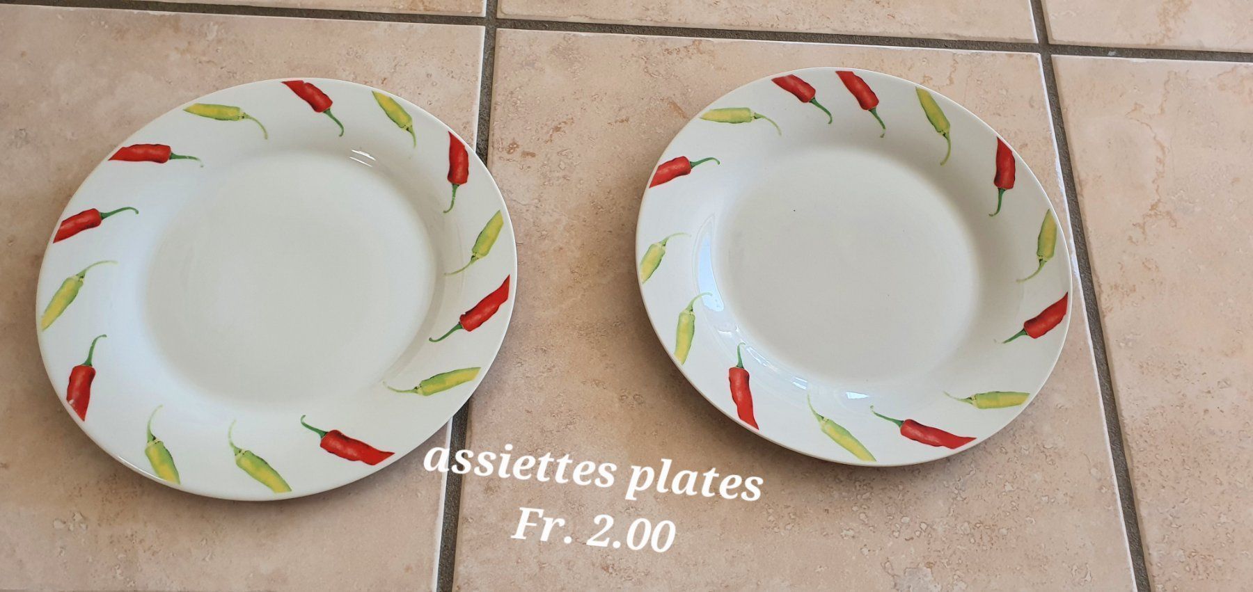 Teller: 2 assiettes plates – Gebraucht aus Moutier von Matteoleroux