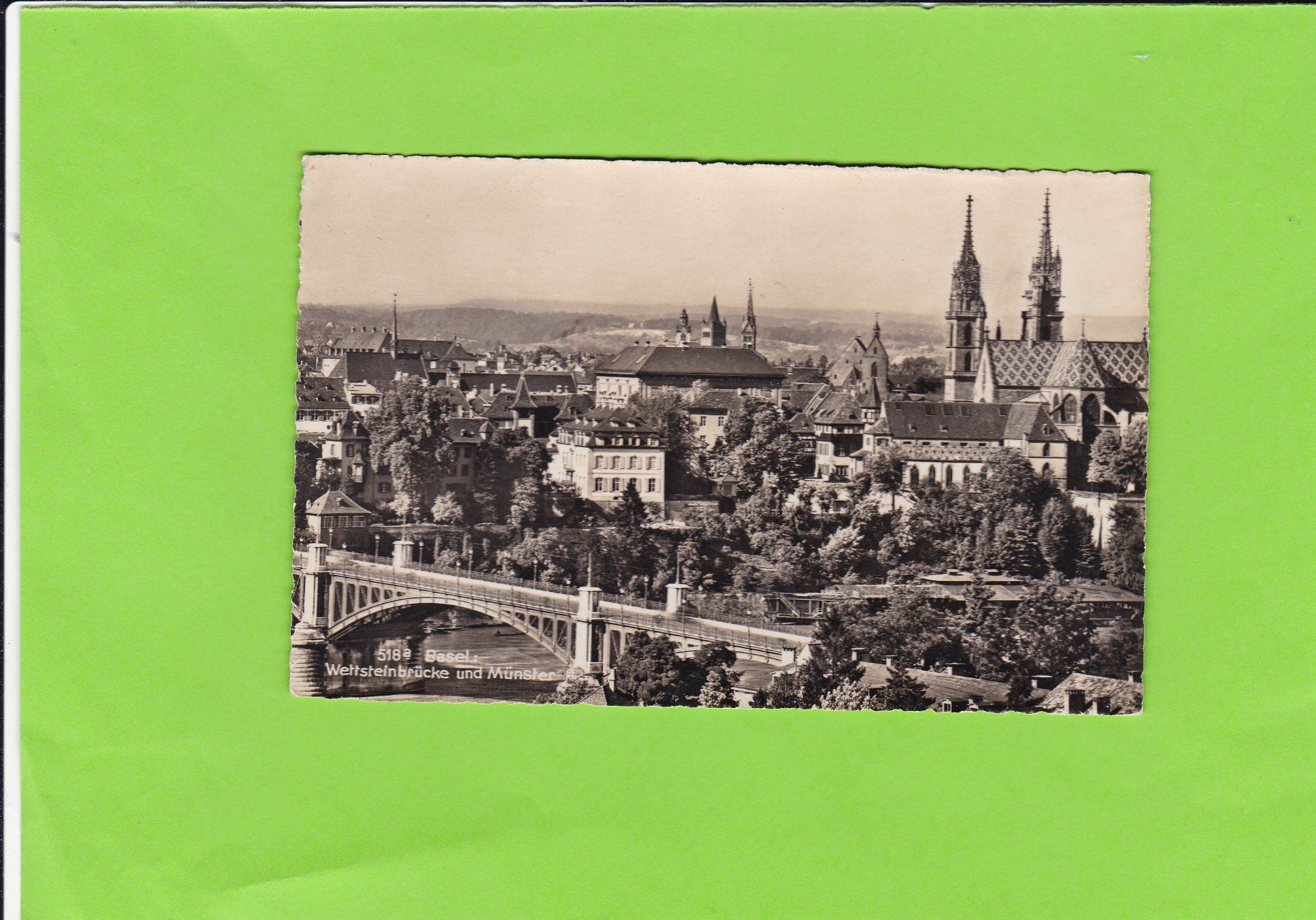 Cartoline postali: Basel-Wettsteinbrücke-Münster – Usato da St. Peterzell venduto da neckertal