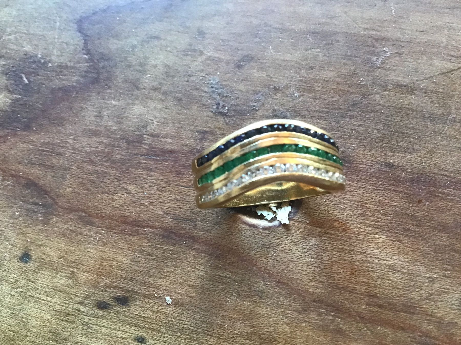 Anelli: Massiver Diamant, Saphir, Smaragd Ring – Usato da St. Gallen venduto da Goldlilly 2