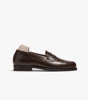 Herren Penny Loafer dunkelbraun Leder Grösse 44