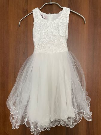 Wunderschönes Mädchenkleid für 8-jährige, Farbe offwhite
