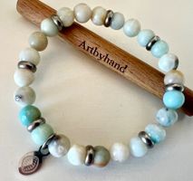 Armband Amazonit natur –Edelstahl Elements– in Mint & Creme