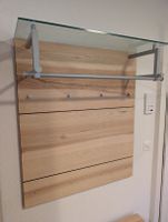 Garderobe Holz mit Glasablage und Schuhschrank