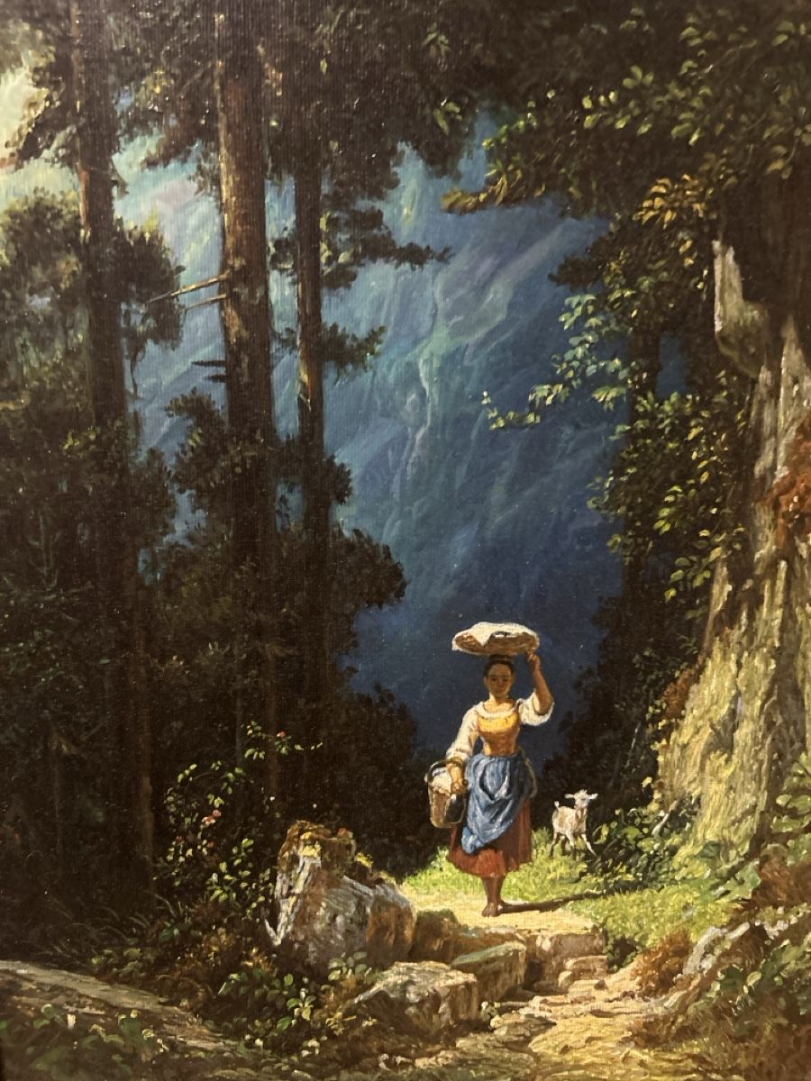 Dipinti: Carl Spitzweg Gemälde, "Mädchen mit Ziege", gerahmt! Druck – Usato da Glarus venduto da KunstWerkEr-LS87 1