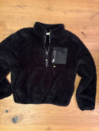 Kuscheliger  Fleece Pullover, Schwarz, Gr 165