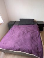 Bettgestell mit Nachttischen dunkel 160x200cm gebraucht