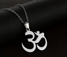 🕉️ OM Anhänger Halskette Edelstahl Silber Glücksbringer 🕉️