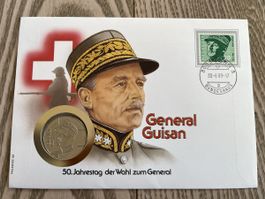 Münzbrief Jahrestag der Wahl von General Guisan mit 5Liber