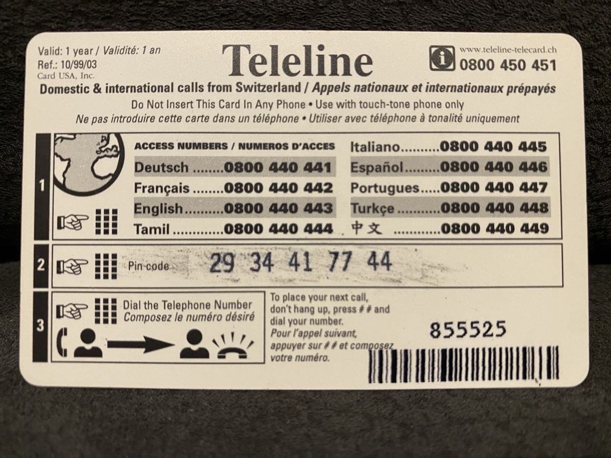 Telefon- & Taxkarten: Teleline – Gebraucht aus Lausanne von babacard10 1