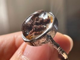 Selten! 100 % echter Phantom-Quarz – Vintage Edelsteinring