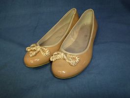 MARCO TOZZI LACKLEDER BALLERINA GR 39 SCHLEIFE FLACH SÜSS