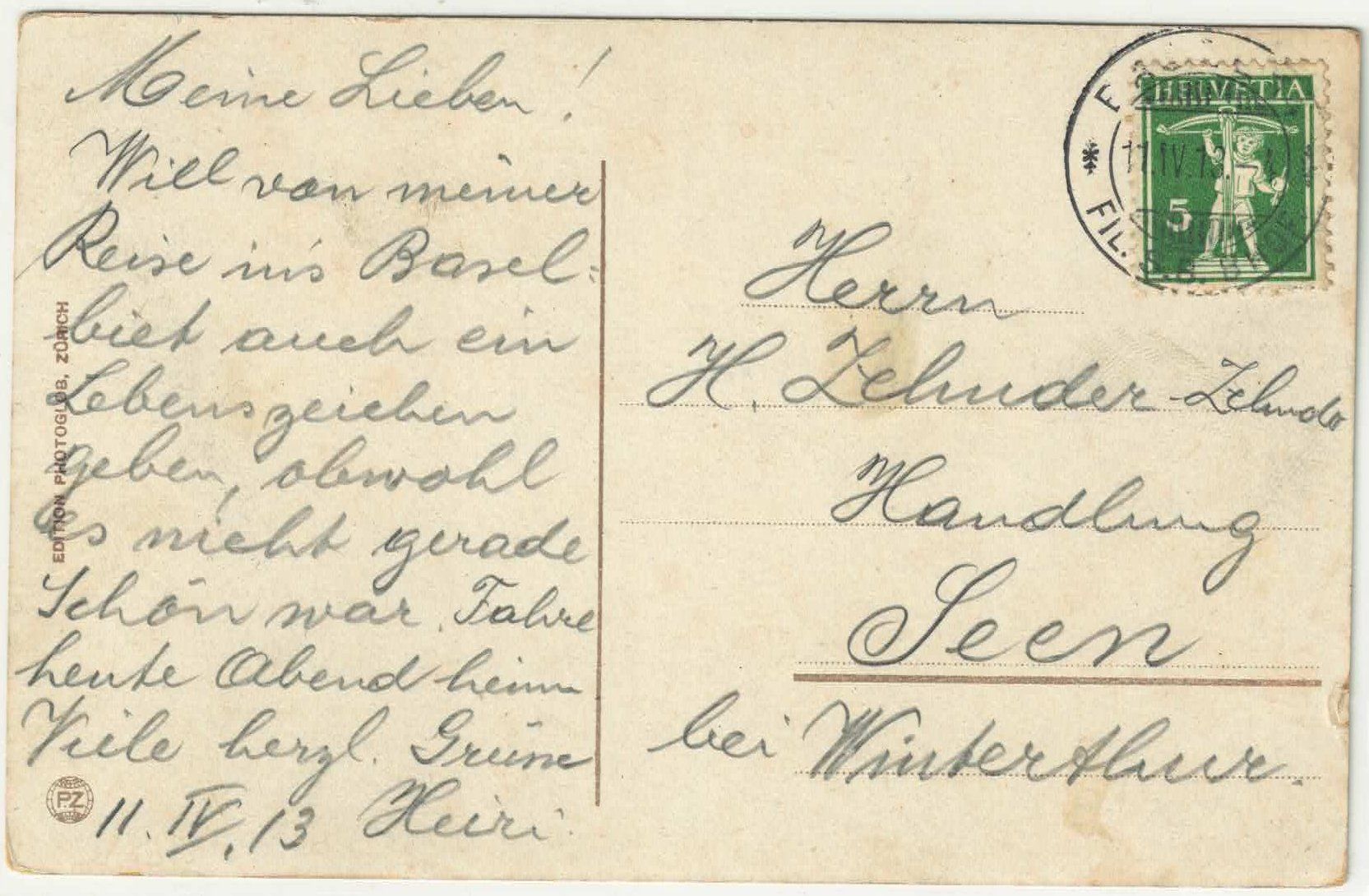Cartoline postali: Basel - Rheinbrücke mit Fähre - animee - Litho – Usato da Ettingen venduto da Kartenplanet 1