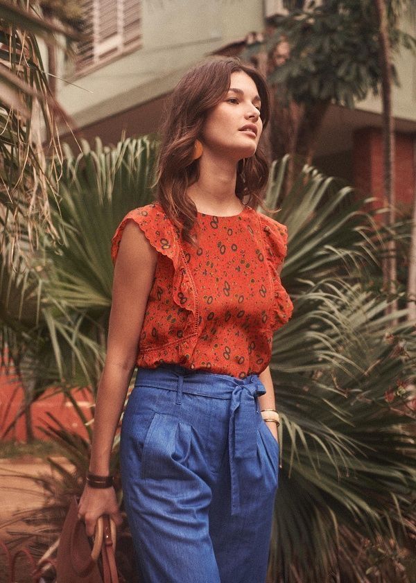 Sezane Camicette: Sézane Amande Bluse blouse Seide soie silk Gr.36 – Nuovo (secondo la descrizione) da Genève venduto da sunandwind
