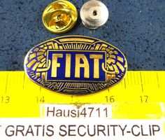 FIAT AUTO LOGO ENAMEL PIN MIT SECURITY-CLIP 3cm VINTAGE