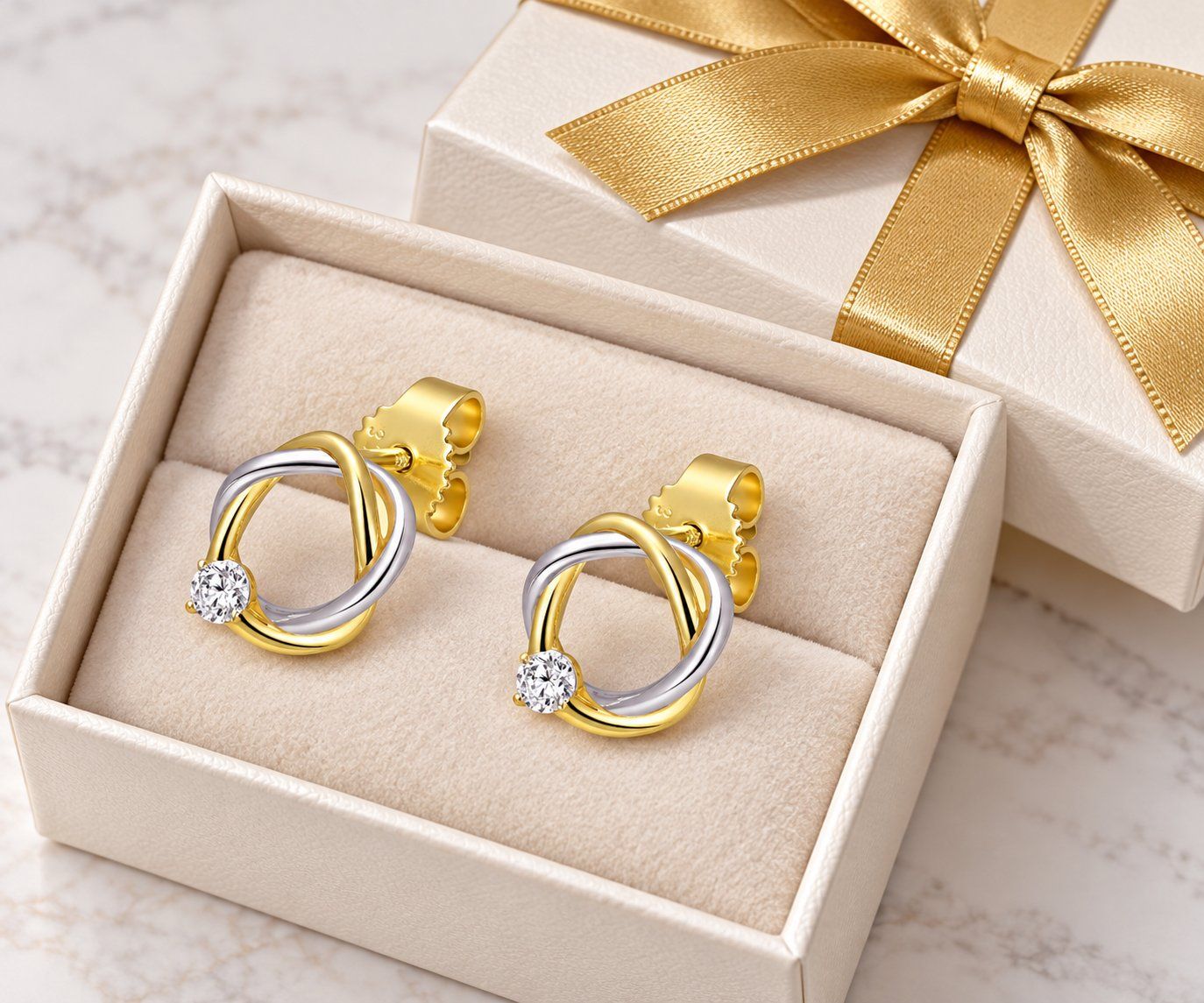 Ohrringe & -stecker: Ohrstecker Echtgold – Neu und originalverpackt aus Hemmental von Zirconwelt