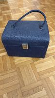 Vintage Schmuckkoffer/Kosmetikkoffer - Blau gemustert
